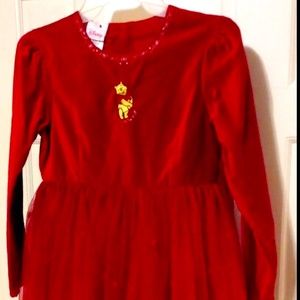 Vintage Velvet Holiday Dress Disney Store Winnie The Pooh